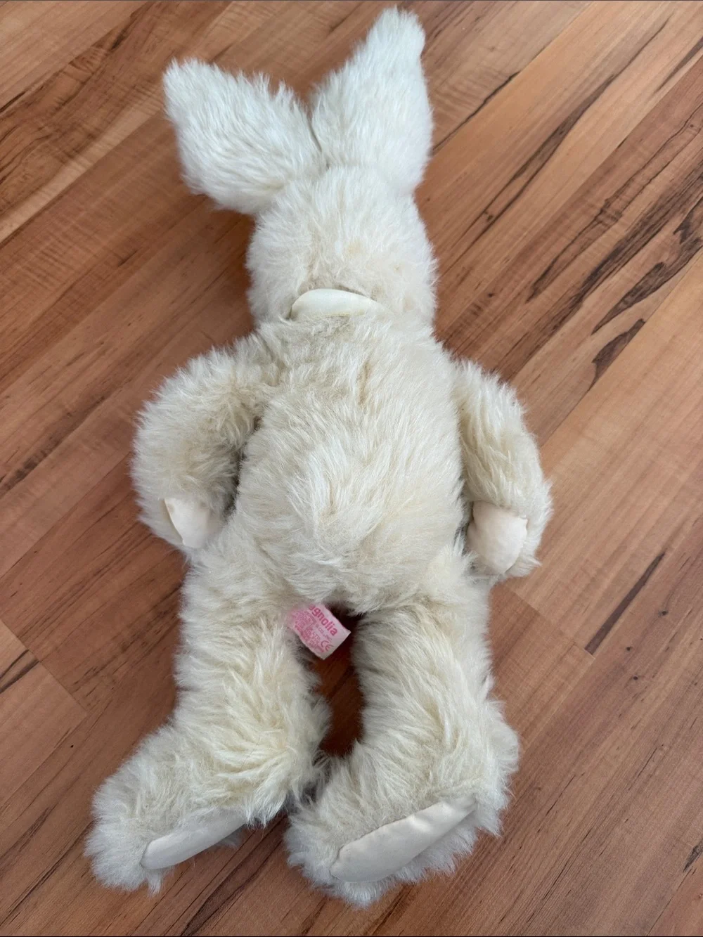 Russ Berrie MAGNOLIA Plush Stuffed Animal Cream Bunny Rabbit with Ribbon Accent
